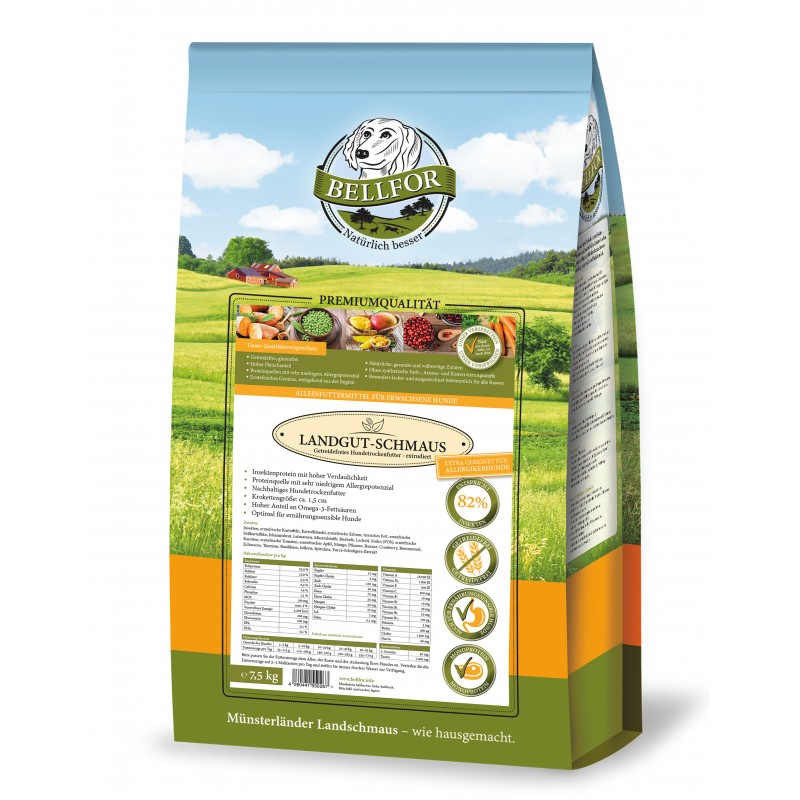 Hypoalergenní suché krmivo s hmyzem - Landgut-Schmaus - 7,5 kg